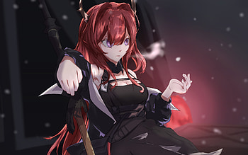 Surtr, , darkness, ArKnights, manga, protagonist, ArKnights characters, Surtr ArKnights HD wallpaper