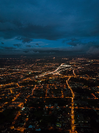 Cities, Night, City, View From Above, Overview, Review, Height, View HD phone wallpaper