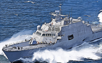 USS Detroit, , vector art, LCS-7, littoral combat ships, United States Navy, US army, abstract ships, battleship, US Navy, dom-class, USS Detroit LCS-7 HD wallpaper
