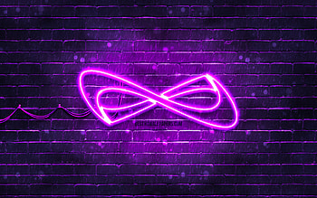 Nfinity Athletic violet logo, , violet brickwall, Nfinity Athletic logo, brands, Nfinity Athletic neon logo, Nfinity Athletic HD wallpaper