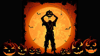 Scary Halloween, night, pumpkins, scary, jack-o-lanterns, Halloween, Firefox Persona theme HD wallpaper