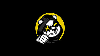 Cool Panda Thumb Up Minimal , panda, artist, artwork, digital-art, minimalism, minimalist, dark, black HD wallpaper