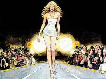 catwalk, blond, manara, drawing HD wallpaper