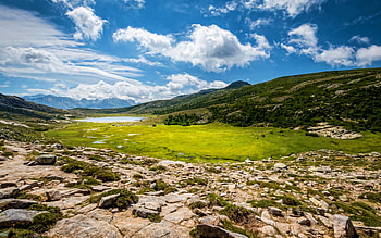 Lake Nino, , french landmarks, summer, blue sky, beautiful nature, France, Europe, Lac de Nino HD wallpaper