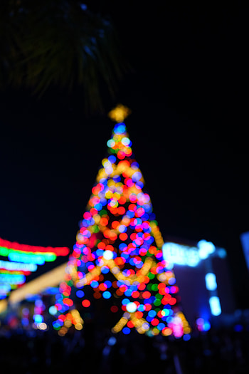 Lights, Dark, Glare, Multicolored, Motley, Blur, Smooth, Christmas Tree HD phone wallpaper