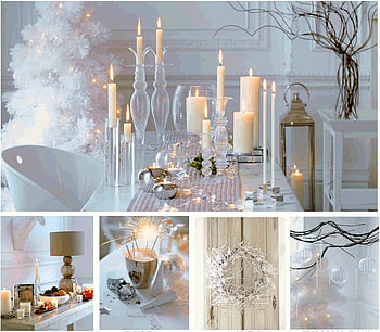 Christmas white, white, christmas, flames, ornaments light, decor, candles, tree HD wallpaper