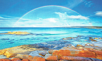 Bay-Of-Fires-Tasmania-Australia, Beach, Nature, Rocks, Rainbow HD wallpaper
