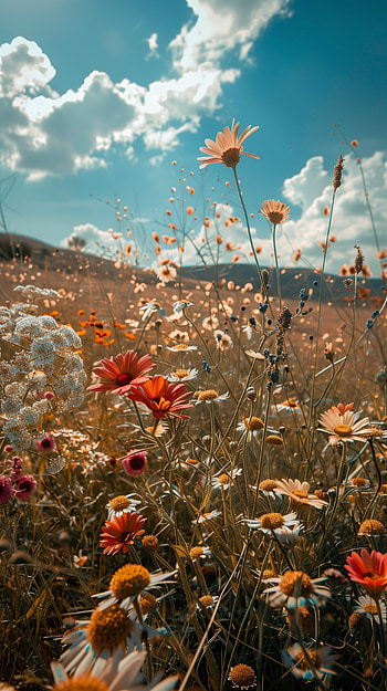 Sunny Wildflower Meadow - HD phone wallpaper