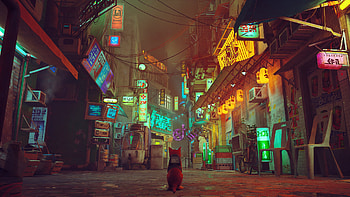 Stray Midtown, cat, video game, Stray HD wallpaper