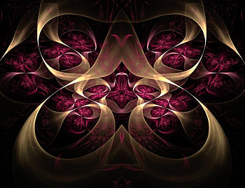 The Road Less Travelled, curls, laurengary, raspberry, gold, abstract, swirls, roadlesstravelled, fractal, apophysis HD wallpaper