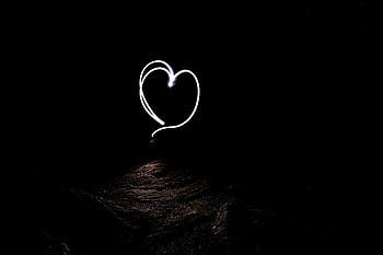 Night, Love, Long Exposure, Darkness, Heart HD wallpaper