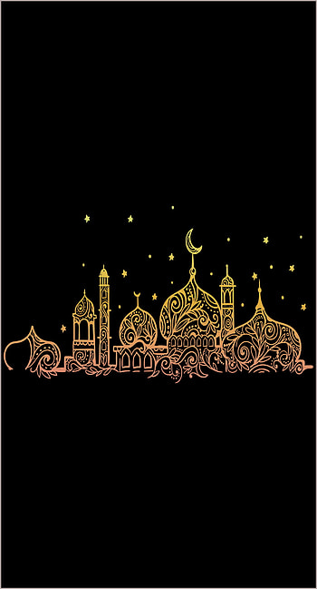 Masjid, gold, eid, midnight, festival, occations HD phone wallpaper