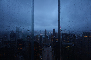 Cities, Rain, View From Above, Night City, Skyscrapers, Window HD wallpaper