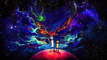 Rick And Morty Orange Space Art , rick-and-morty, tv-shows HD wallpaper