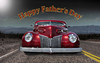 Happy Father's Day, modified, cadillac, car, red HD wallpaper
