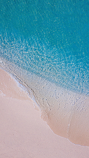 Clean and minimal, Beach drone view HD phone wallpaper