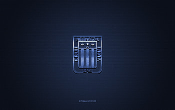 Club Alianza Lima, Peruvian football club, blue logo, blue carbon fiber background, Liga 1, football, Peruvian Primera Division, Lima, Peru, Club Alianza Lima logo HD wallpaper