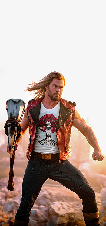 Thor Love and thunder, leather_jacket, chris, marvel, jane HD phone wallpaper