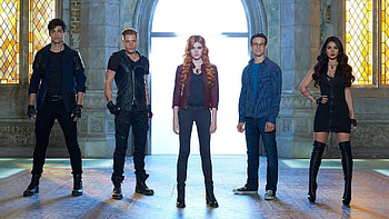 Shadowhunters - The Mortal Instruments ( 2016 - ), the mortal instruments, alec, man, poster, girl, simin, vampire, shadowhunters, all, jace, Dominic Sherwood, clary, Katherine McNamara, Mathew Daddario HD wallpaper