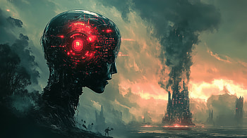 AI Uprising: A Sci-Fi Post-Apocalyptic, Sci Fi, post apocalyptic, AI uprising, cyberpunk, dystopian HD wallpaper