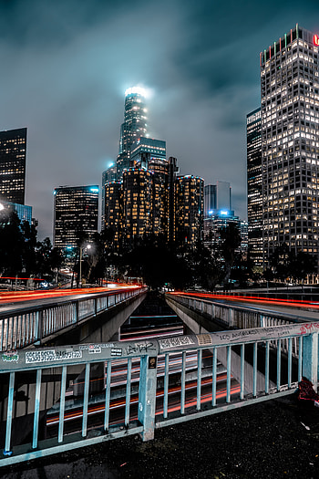 Cities, Night, Architecture, Building, Night City, Long-Term Exposure HD phone wallpaper