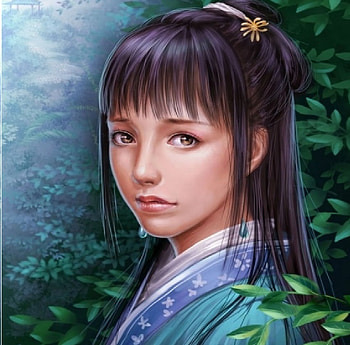Kimono girl, blue, girl, kimono HD wallpaper