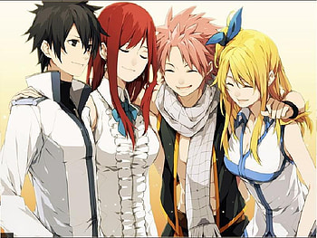 Fairy tail, lucy, gray, erza, natsu HD wallpaper