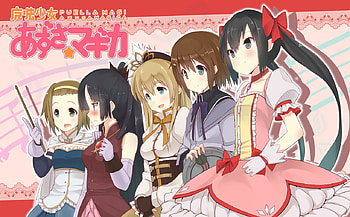 K-on, akiyama mio, mahou shoujo madoka magica, dress, tainaka ritsu, parody, kotobuki tsumugi, twintails, cosplay, hirasawa yui, nakano azusa HD wallpaper