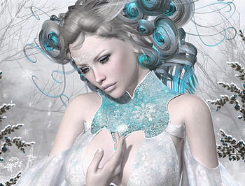Fantasy Girl, winter, blue, fantasy, snow, girl HD wallpaper