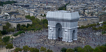 Arc de Triomphe, Christo and Jeanne-Claude project, Temporary installation, Artistic spectacle HD wallpaper