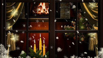 Christmas Window., view, window, Christmas, home HD wallpaper