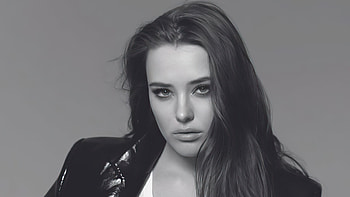 Katherine Langford 2021 , katherine-langford, celebrities, girls, actress, monochrome, black-and-white HD wallpaper