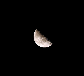 Half moon, black, minimal, sky HD wallpaper