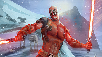 Deadpool With Light Saber , deadpool, superheroes, artwork HD wallpaper