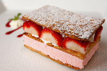 Food, Strawberry, Layers, Cake, Cream, Lobules, Slices HD wallpaper