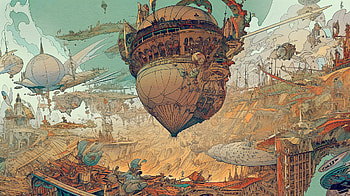 Skyship Metropolis — Fantasy City, fantasy, city, fantasy city HD wallpaper