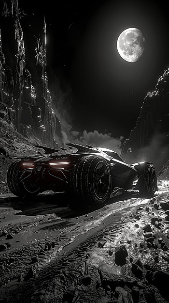 Moonlit Batmobile - Epic HD phone wallpaper