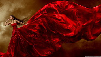 Model in Amazing Red Dress, model, red dress, graphy, evening gown HD wallpaper