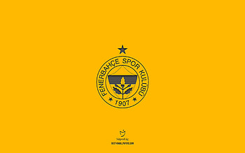 Fenerbahce, yellow background, Turkish football team, Fenerbahce emblem, Super Lig, Turkey, football, Fenerbahce logo HD wallpaper
