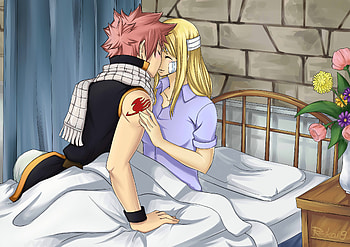 NatsuxLucy (kiss), NaLu, FaityTail, Natsu, Lucy HD wallpaper