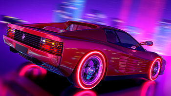 Ferrari Testarossa Retrowave, retrowave, ferrari, artist, artwork, digital-art HD wallpaper