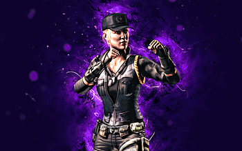 Sonya Blade, , violet neon lights, Mortal Kombat Mobile, fighting games, MK Mobile, creative, Mortal Kombat, Sonya Blade Mortal Kombat HD wallpaper