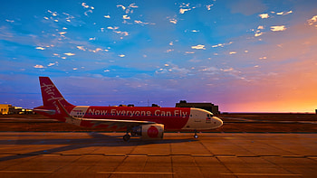 AirAsia livery, Custom aircraft design, Unique modification, Personalized flying experience HD wallpaper