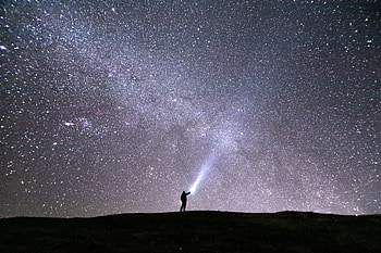 Stars, Night, Dark, Shine, Silhouette, Starry Sky, Brilliance HD wallpaper