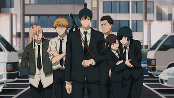 Chainsaw Man : Himeno, Aki, Denji & Crew in Action, Himeno (Chainsaw Man), Kobeni Higashiyama, Aki Hayakawa, Denji (Chainsaw Man), Power (Chainsaw Man), Anime, Chainsaw Man HD wallpaper