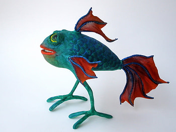ODD FISH, fish, creature, animals, red HD wallpaper