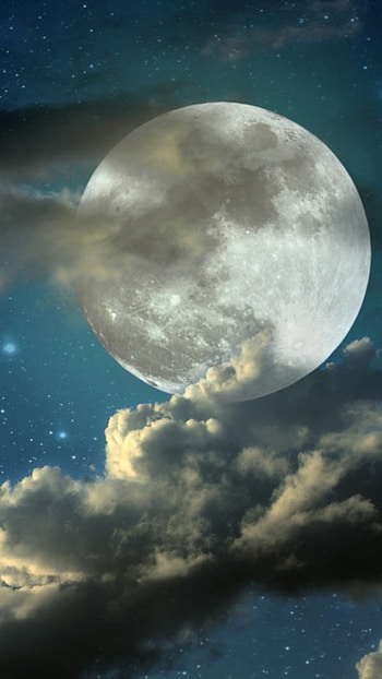 Trending Moon, Moon Night, Clouds Background HD phone wallpaper