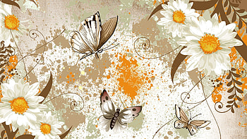 Splatter Tag - Flowers Health Butterflies Yellow Paint Appeal Fragrant Gold Aroma Papillon Aromatic Herb Brown HD wallpaper