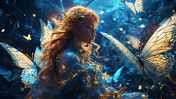 Butterflies, butterfly, blue, night, insect, glow HD wallpaper