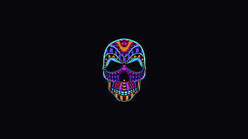Skull Dark Minimal , skull, dark, oled, black, minimalism, minimalist HD wallpaper
